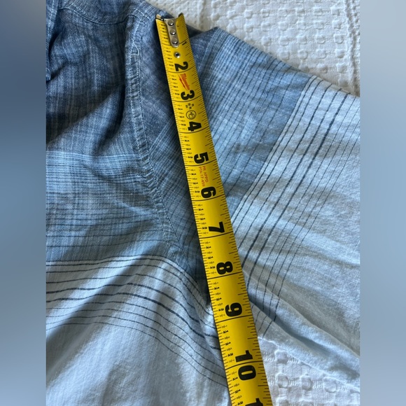 100% cotton Button Down Shirt with Horizontal Stripes and Gradient Print Sise L - Picture 16 of 16